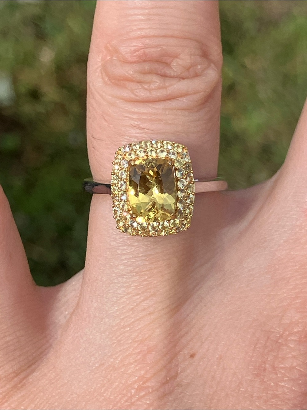 Golden Apatite Yellow Sapphire Sterling Silver Ring Size 6